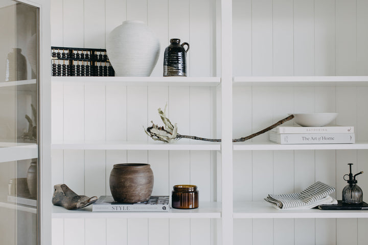 French Window Cabinet - Grey & White