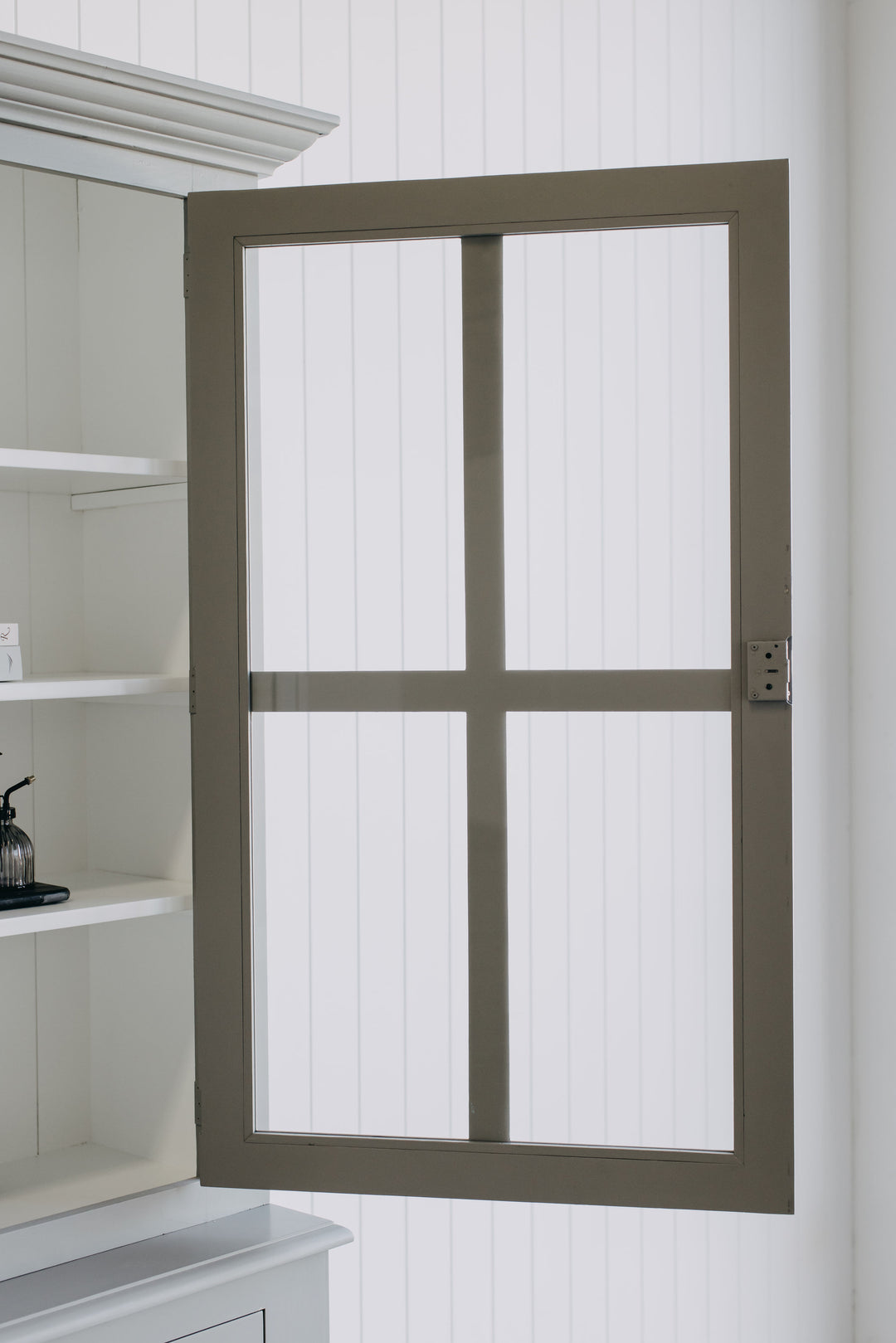 French Window Cabinet - Grey & White