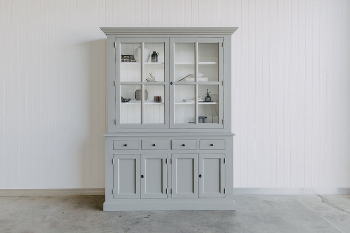 French Window Cabinet - Grey & White