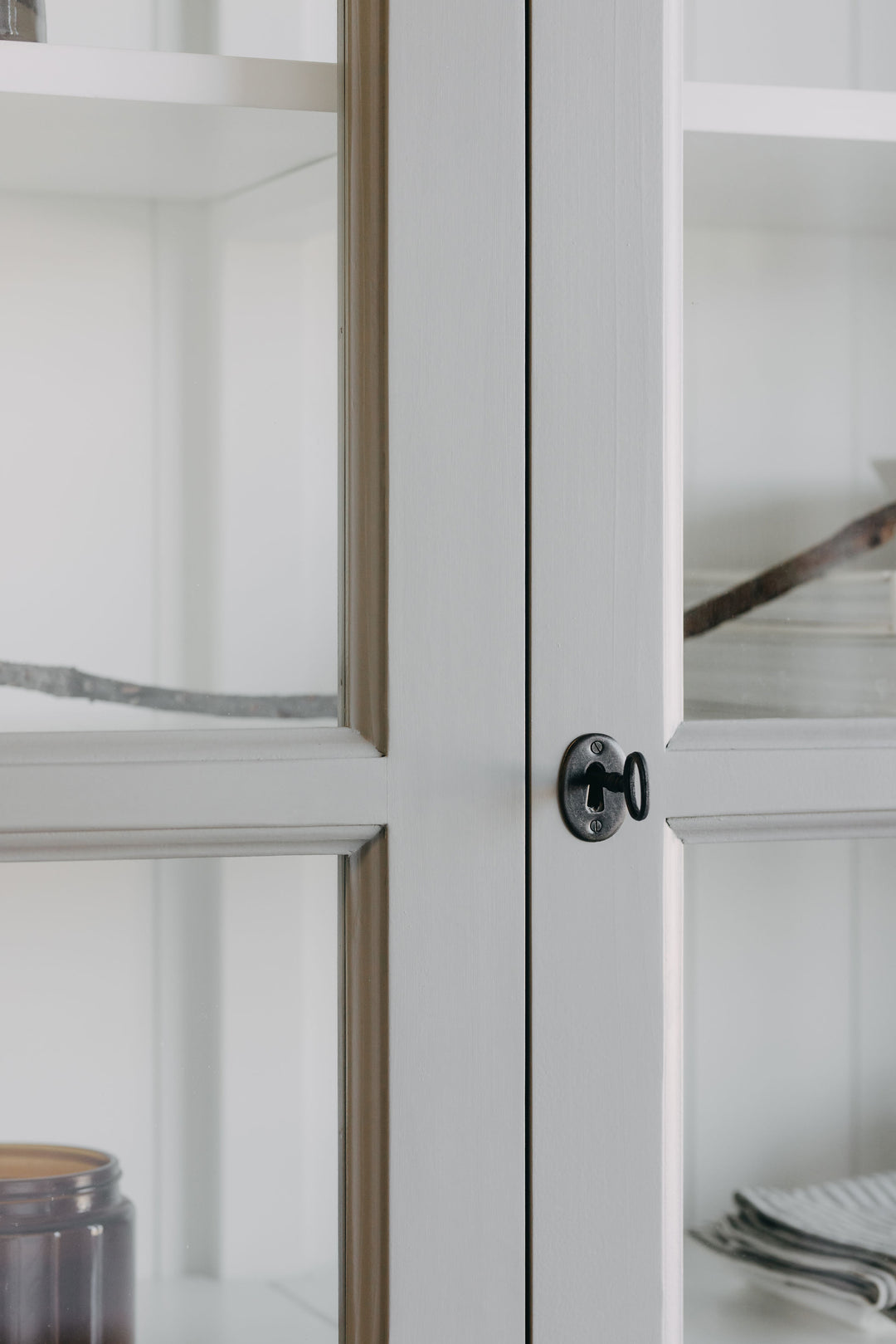 French Window Cabinet - Grey & White
