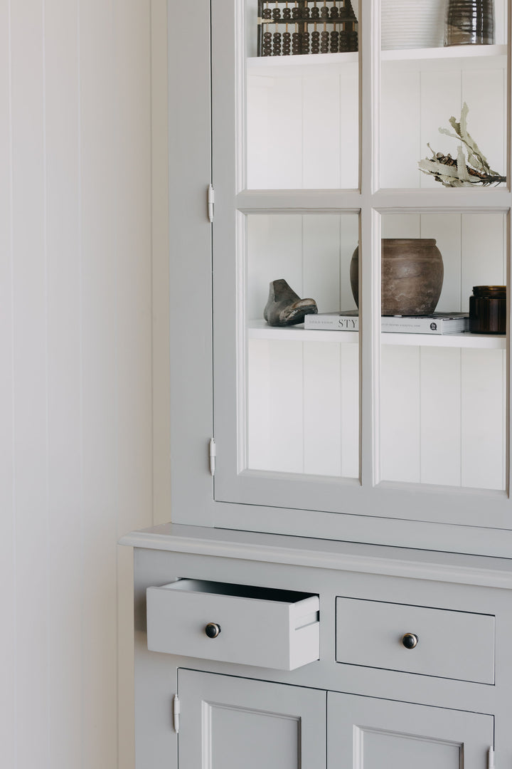 French Window Cabinet - Grey & White