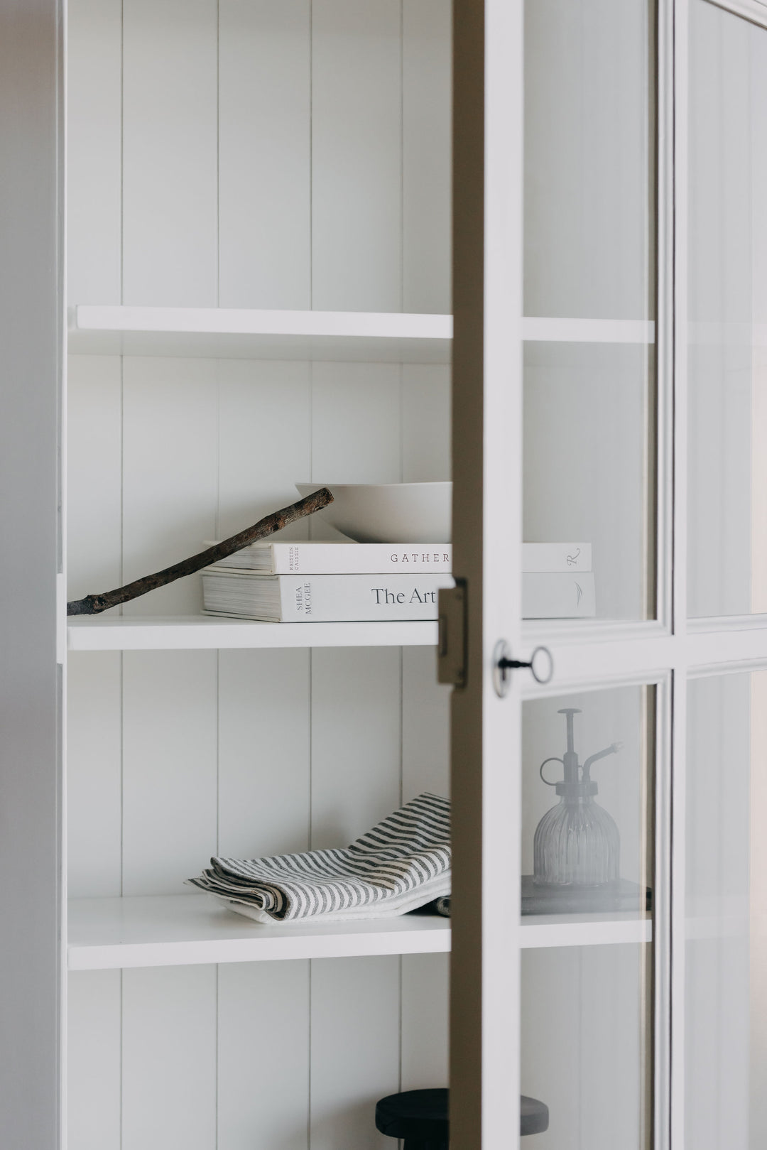 French Window Cabinet - Grey & White