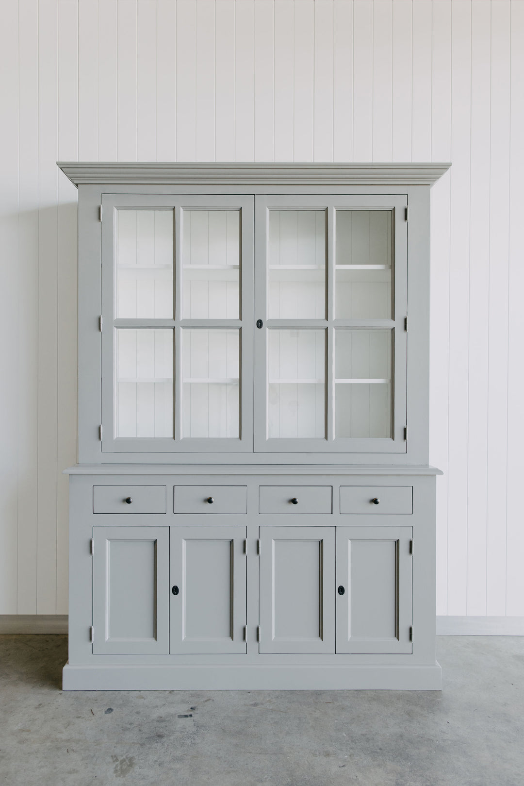 French Window Cabinet - Grey & White