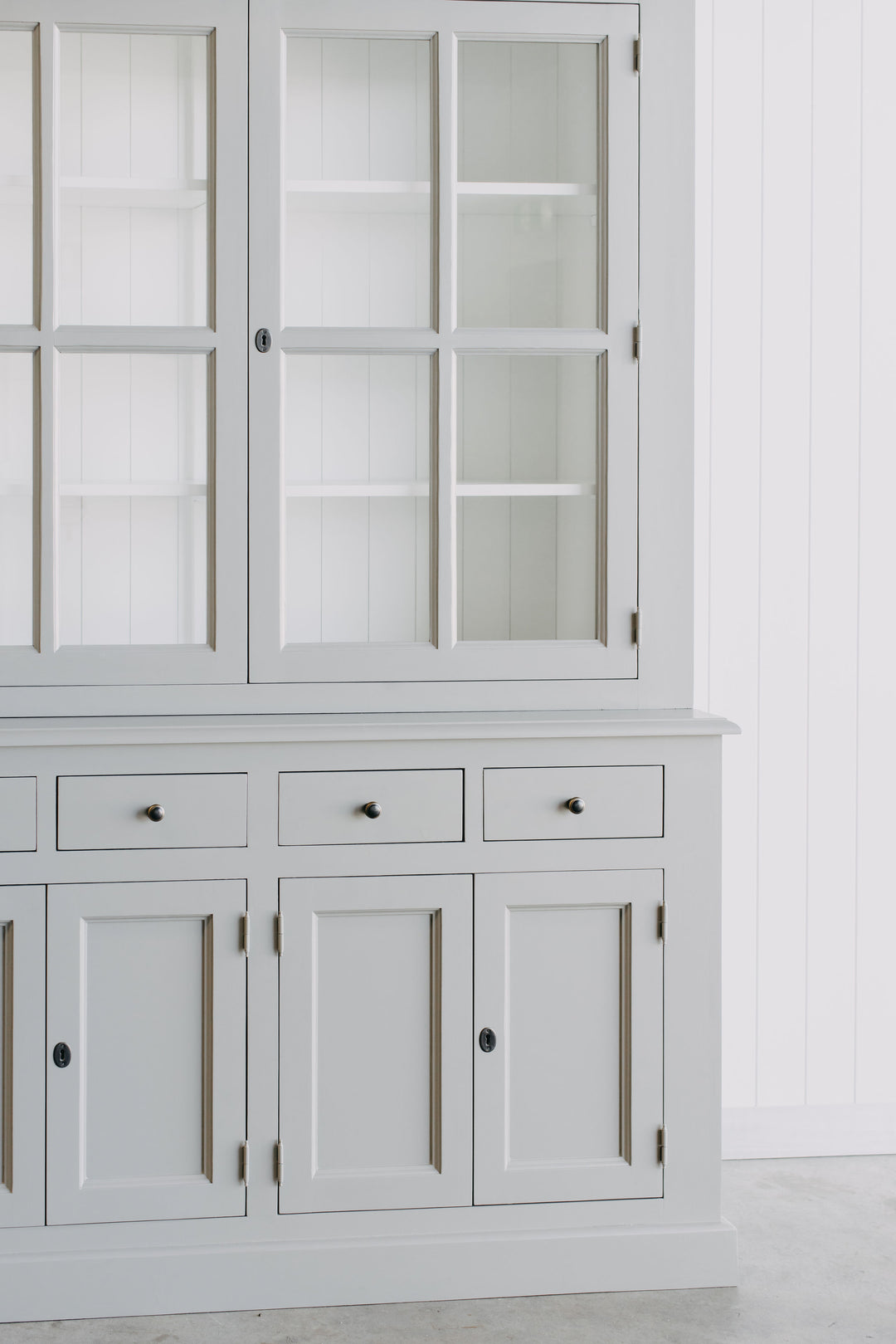 French Window Cabinet - Grey & White
