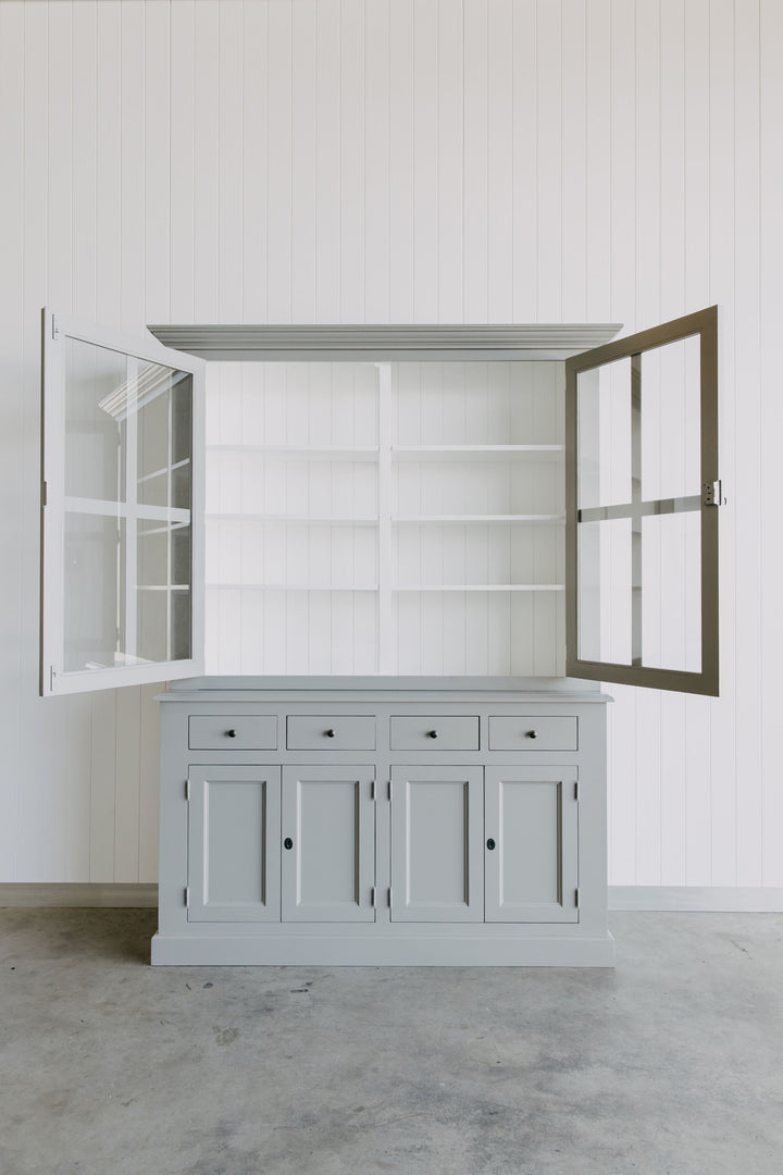 French Window Cabinet - Grey & White
