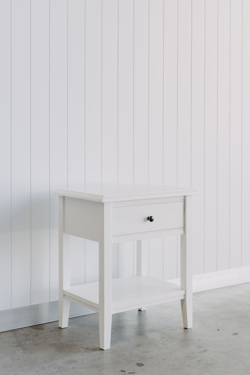 Durham Bedside Table - White