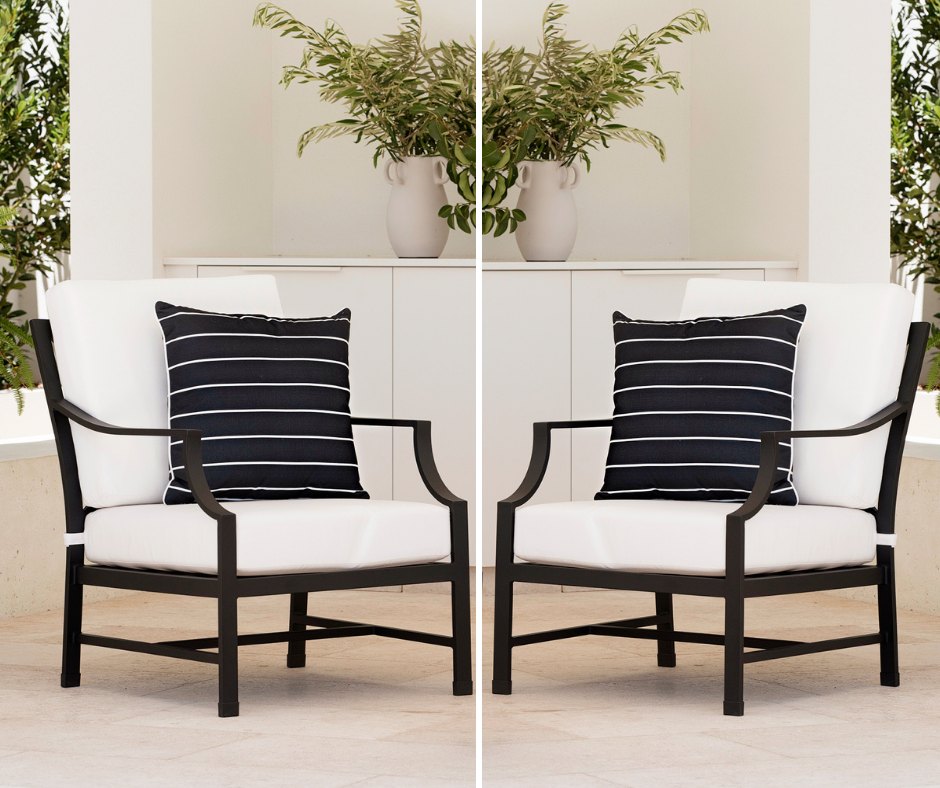 Perfectly Paired: Set of 2 Portofino Armchairs in Black