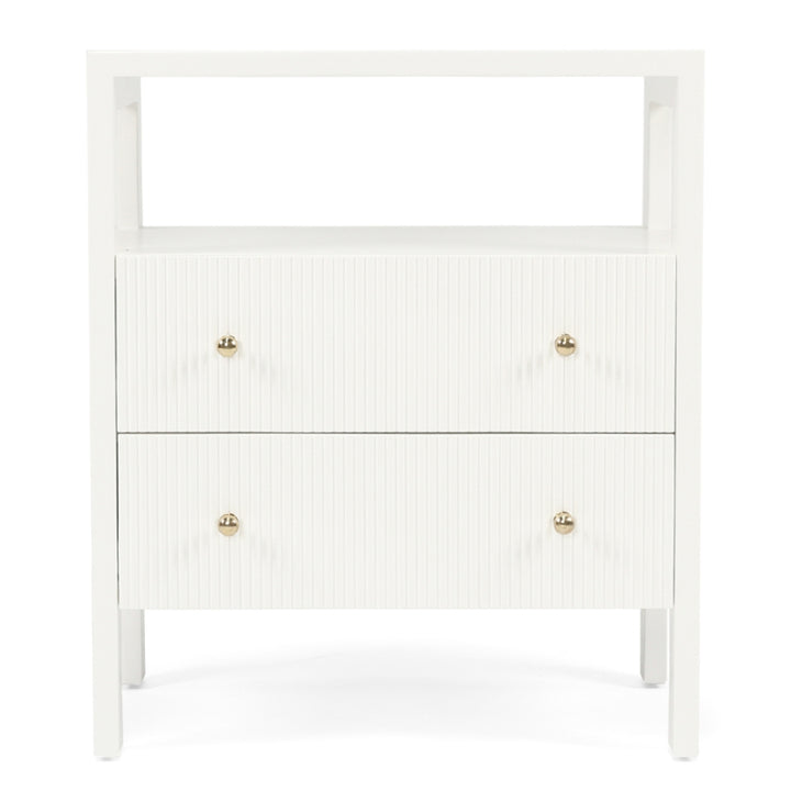 Aubrey Bedside Table in White