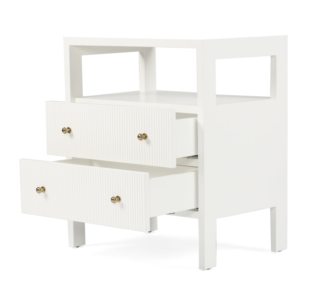 Aubrey Bedside Table in White