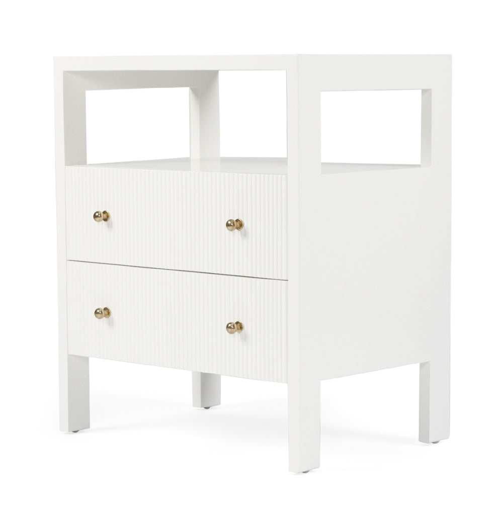 Aubrey Bedside Table in White