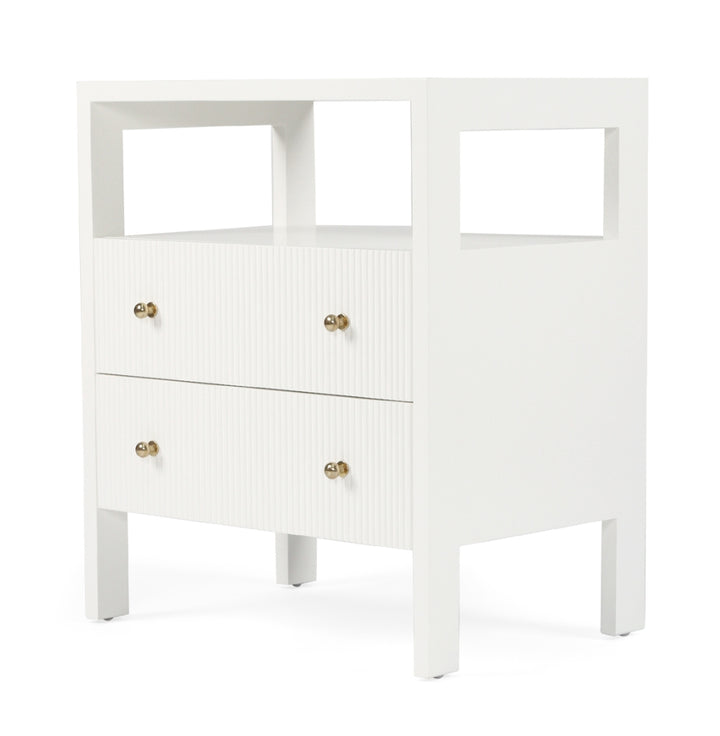 Aubrey Bedside Table in White