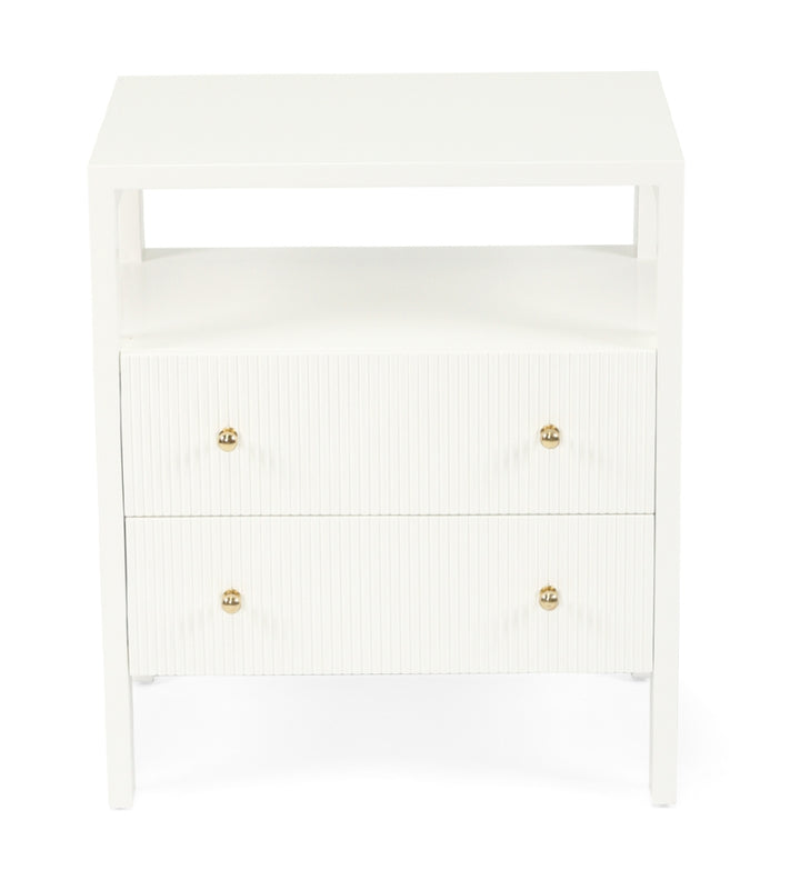 Aubrey Bedside Table in White