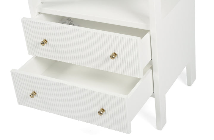 Aubrey Bedside Table in White