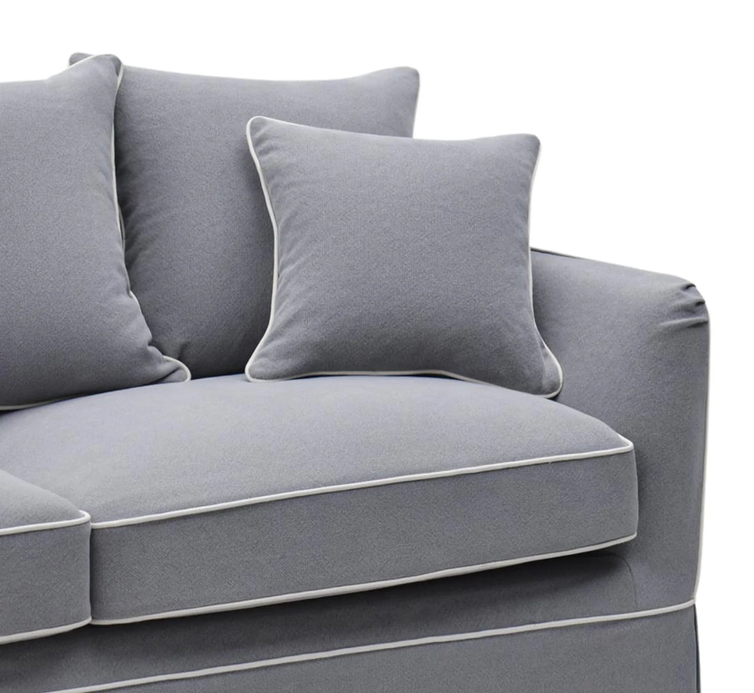 Claremont 3 Seater Chaise Sofa in Grey - Left