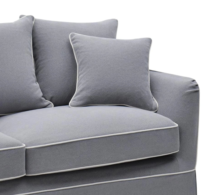 Claremont 3 Seater Chaise Sofa in Grey - Left