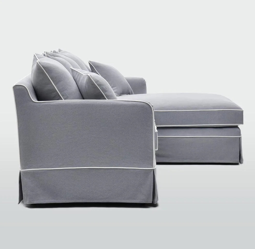 Claremont 3 Seater Chaise Sofa in Grey - Right