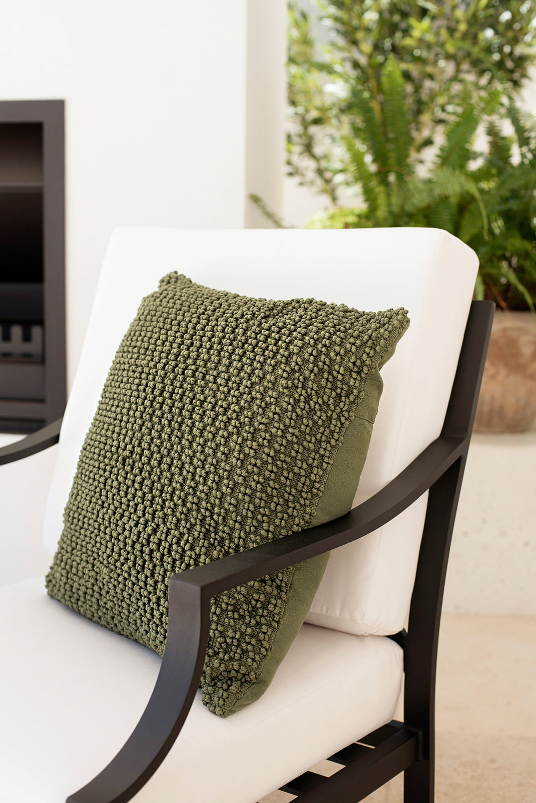 Portofino Lounge Armchair & Stool Bundle - Black