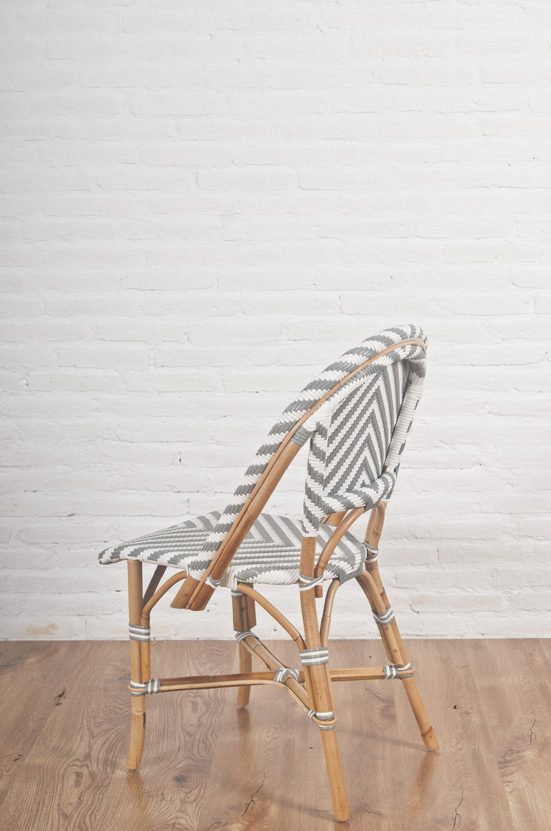 French Bistro Chair - Natural - Chevron in Grey