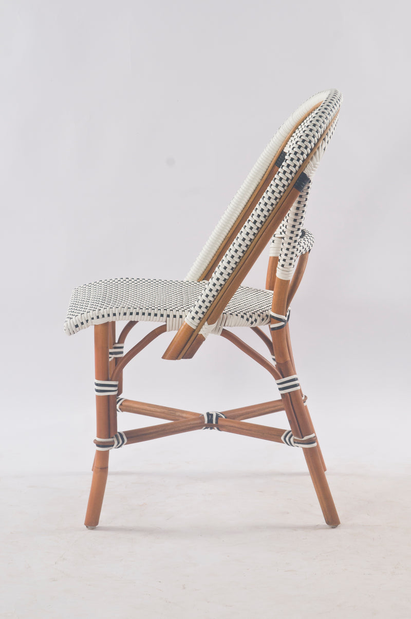 Side profile of French Bistro Chair in Polka Dot