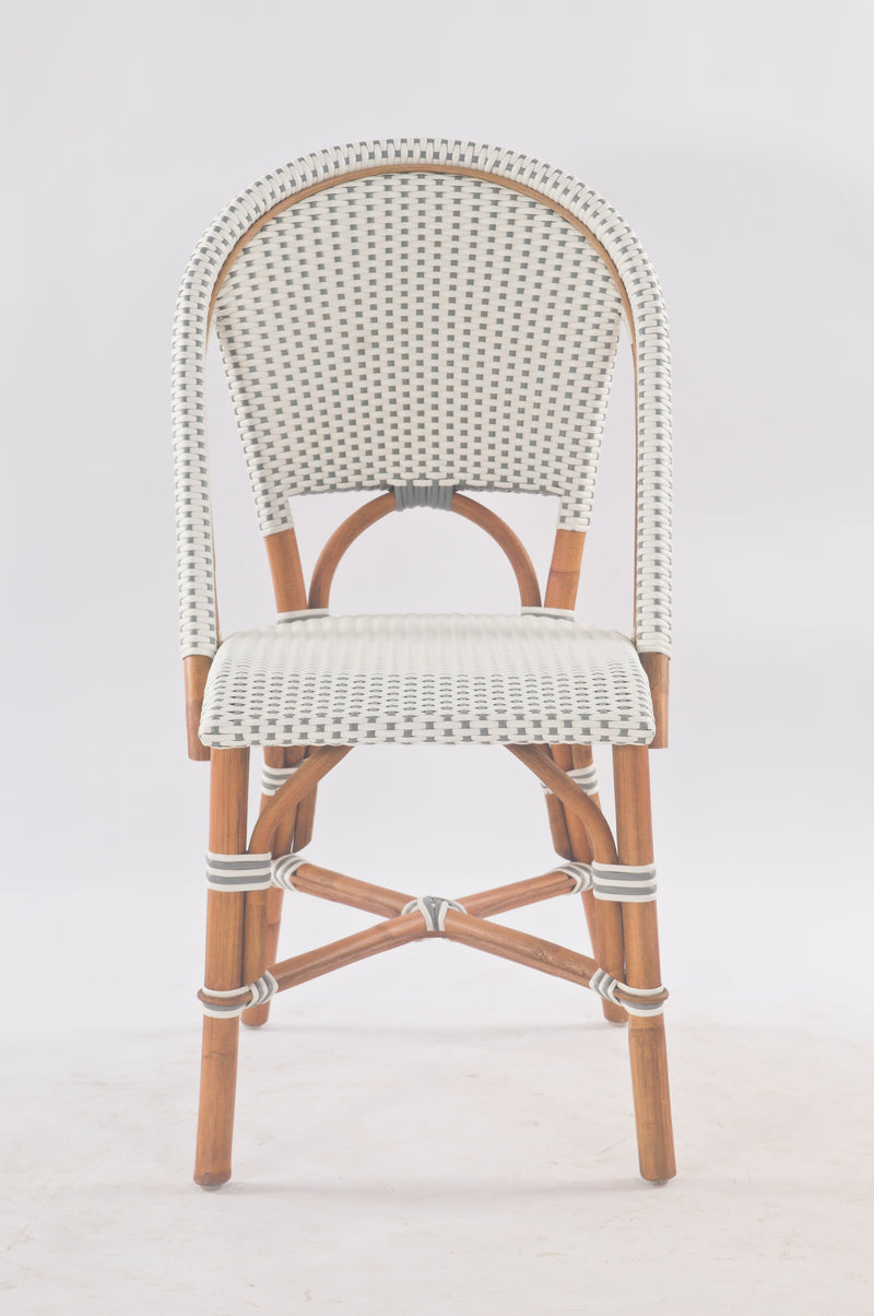 French Bistro Chair - Walnut - Polka Dot in Grey - Set of 4