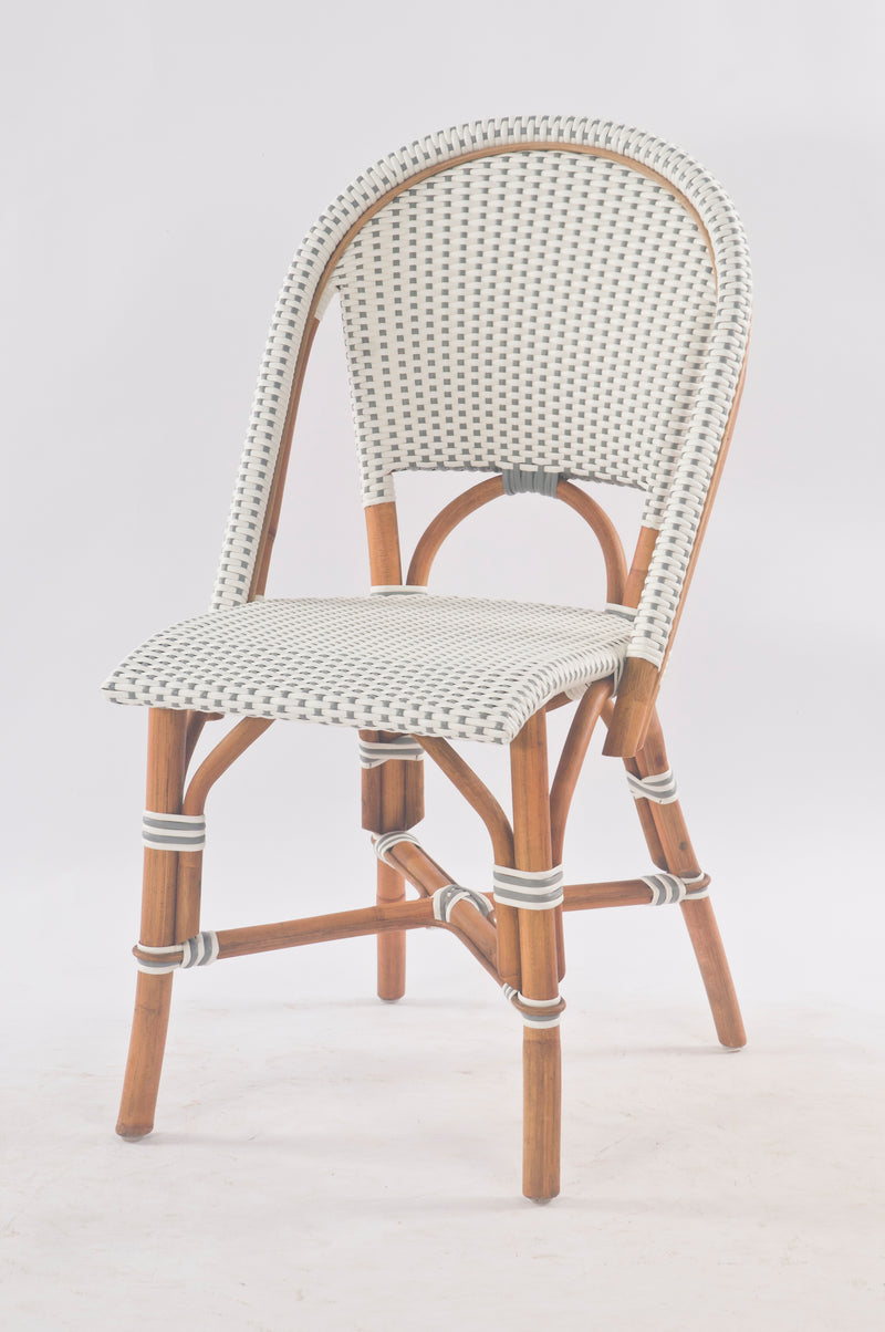 French Bistro Chair - Walnut - Polka Dot in Grey - Set of 4