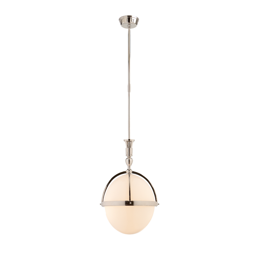 Polished nickel globe pendant
