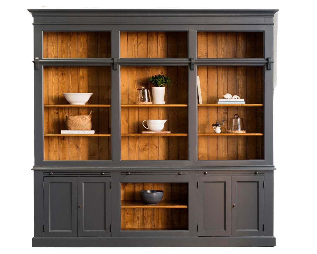 Newport Grand Library Bookcase in Navy Blue