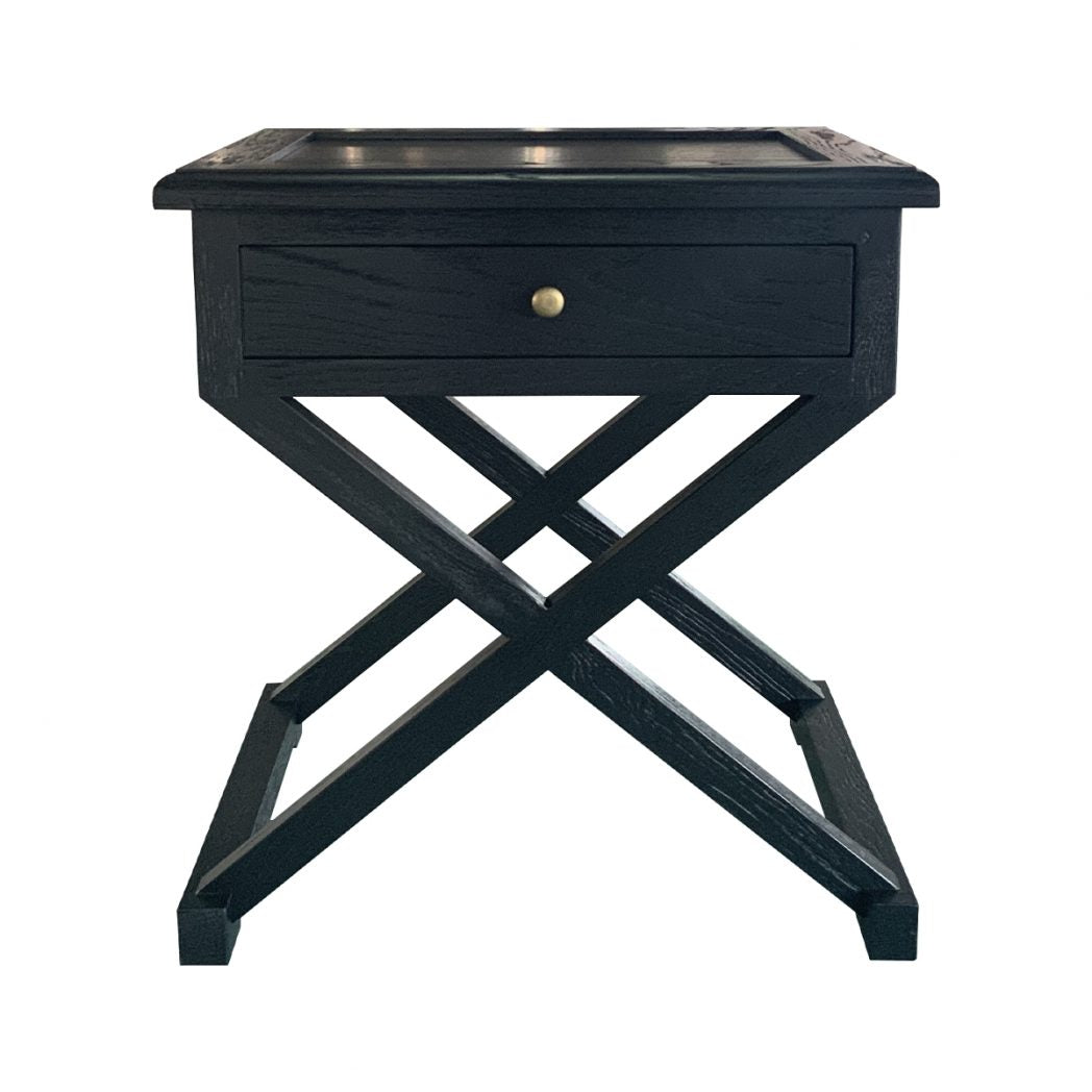 Knox Bedside Table - Black Oak
