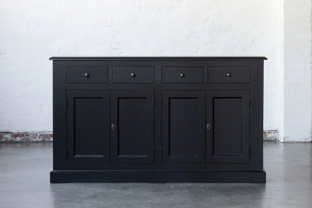 French Window Cabinet - Black