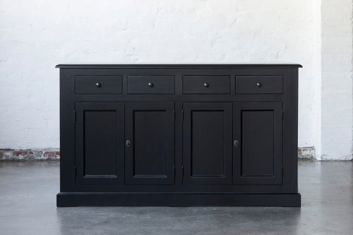 French Window Cabinet - Black