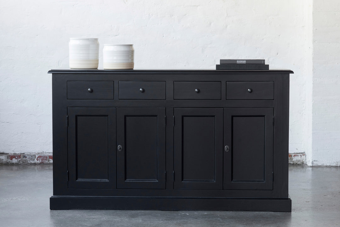 French Window Cabinet - Black