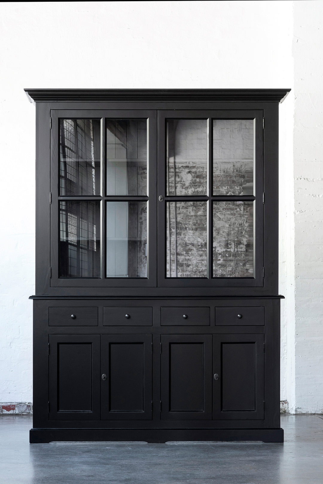 French Window Cabinet - Black