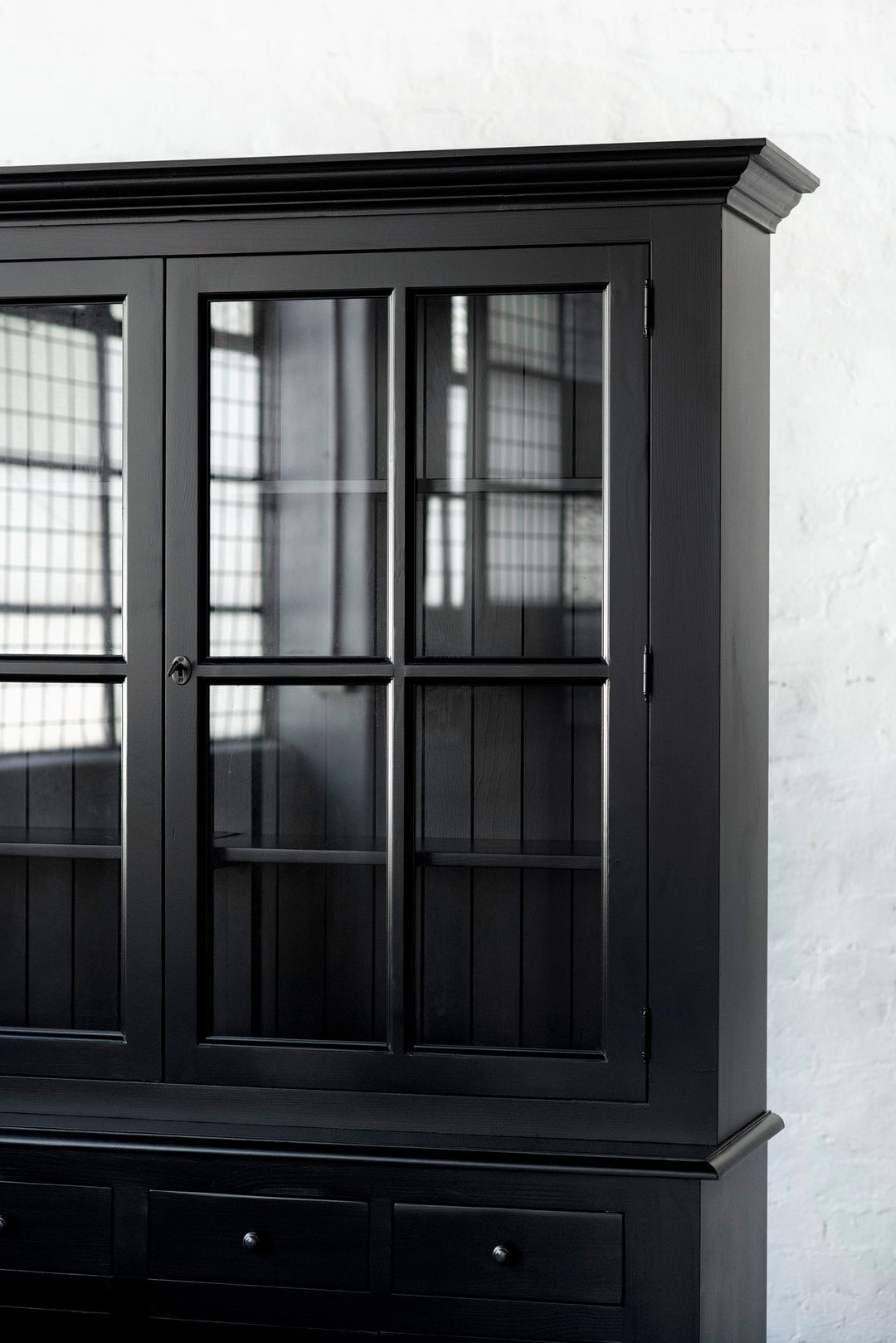 French Window Cabinet - Black