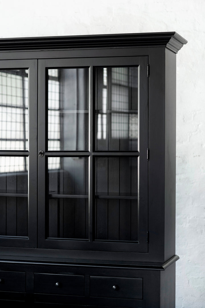French Window Cabinet - Black