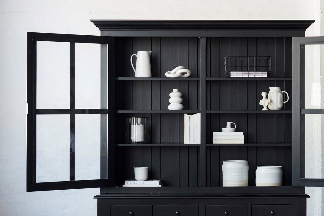 French Window Cabinet - Black