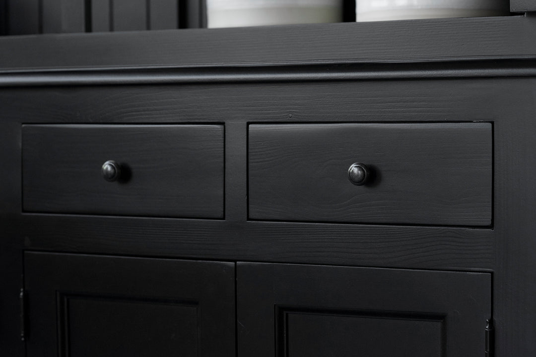 French Window Cabinet - Black