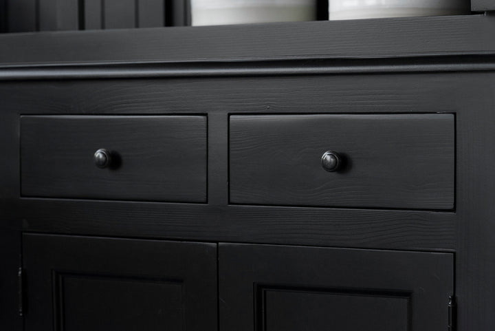 French Window Cabinet - Black