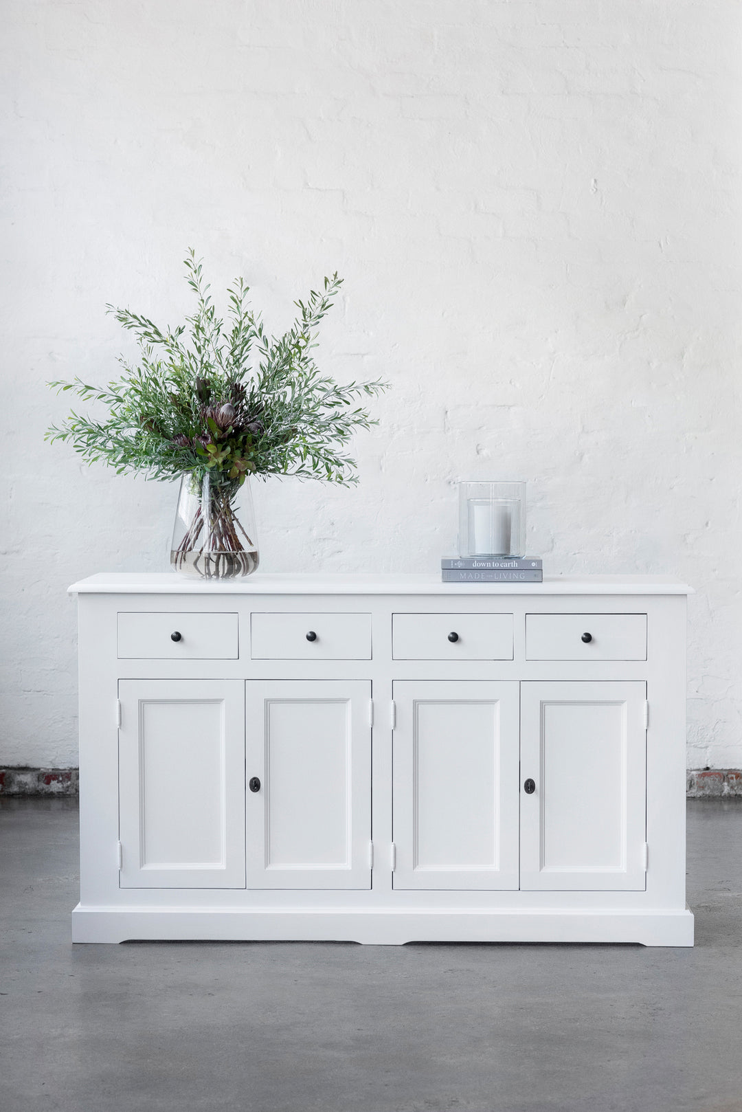 French Window Cabinet - Polar White