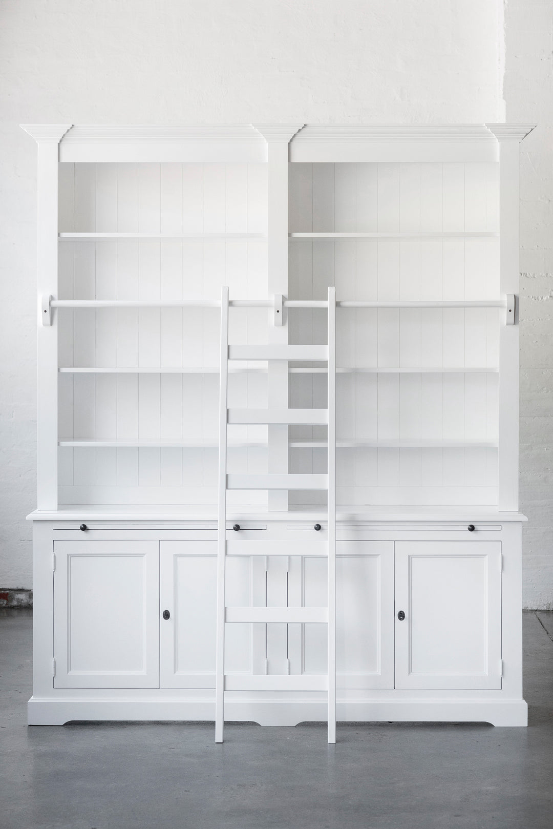 Newport Library Bookcase - Polar White