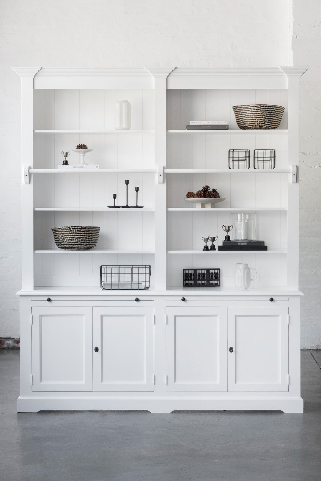 Newport Library Bookcase - Polar White