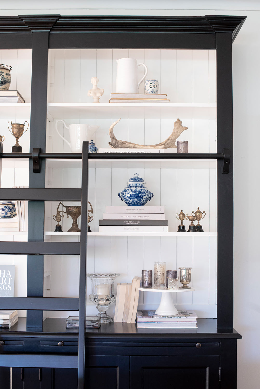 Newport Library Bookcase - Black & White