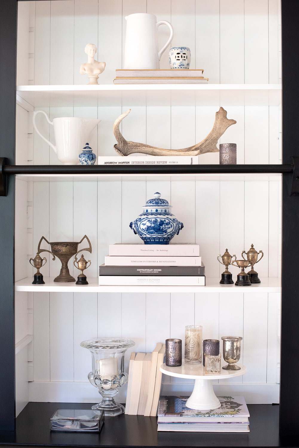 Newport Library Bookcase - Black & White