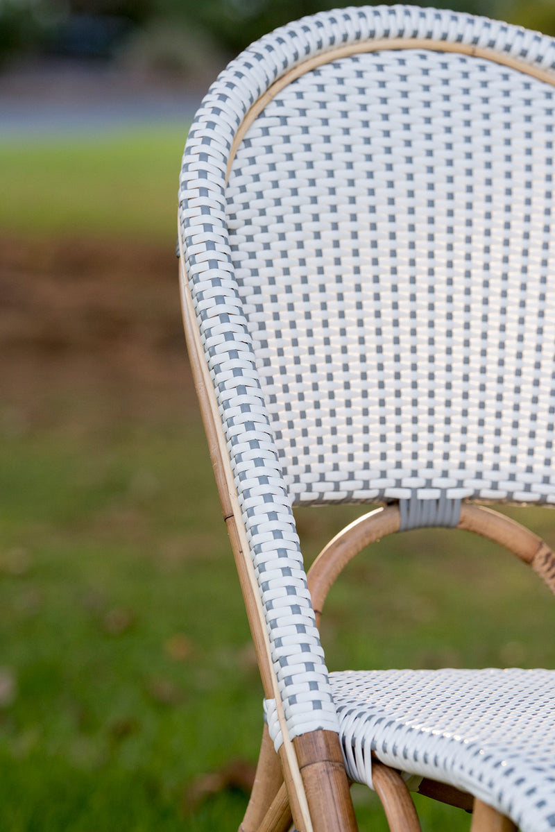 French Bistro Chair - Natural - Polka Dot in Grey