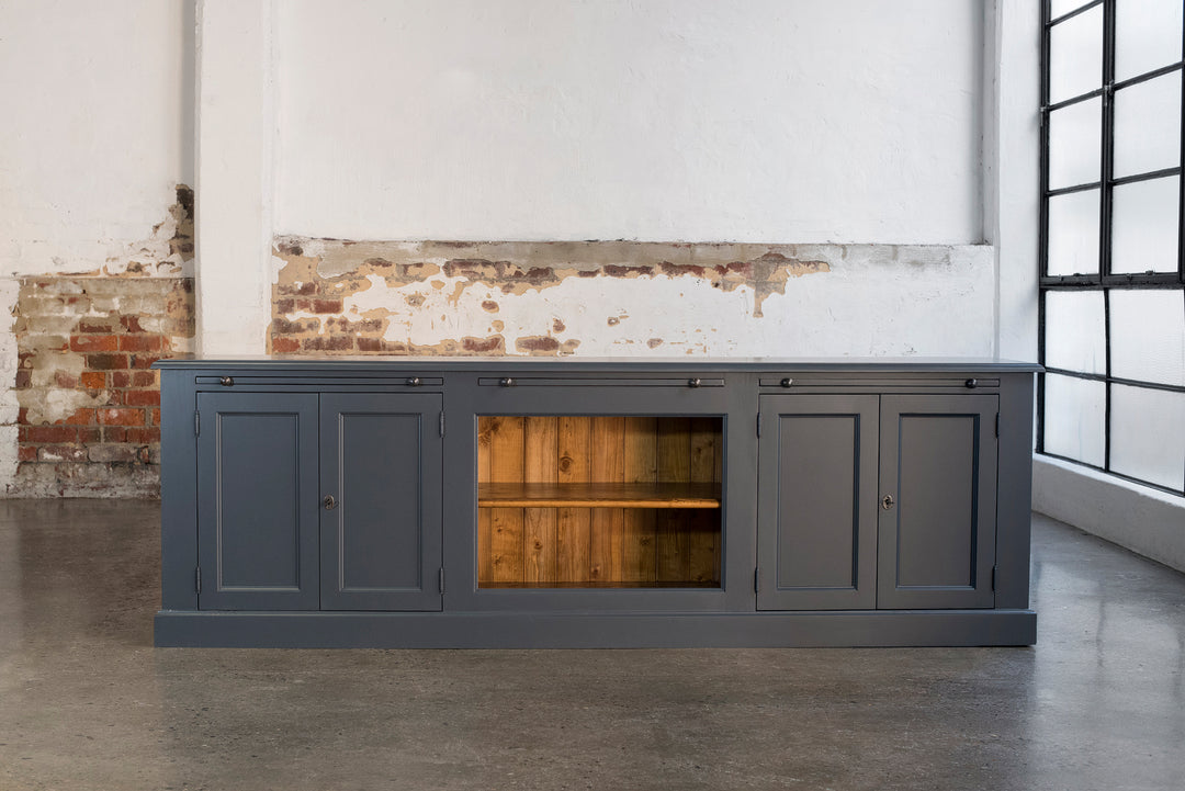 Newport Grand Library Bookcase in Navy Blue