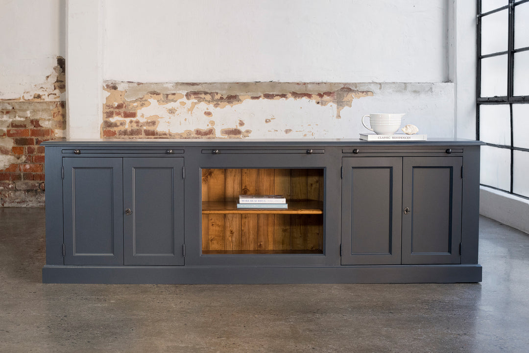 Newport Grand Library Bookcase in Navy Blue