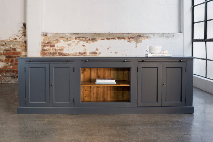 Newport Grand Library Bookcase in Navy Blue