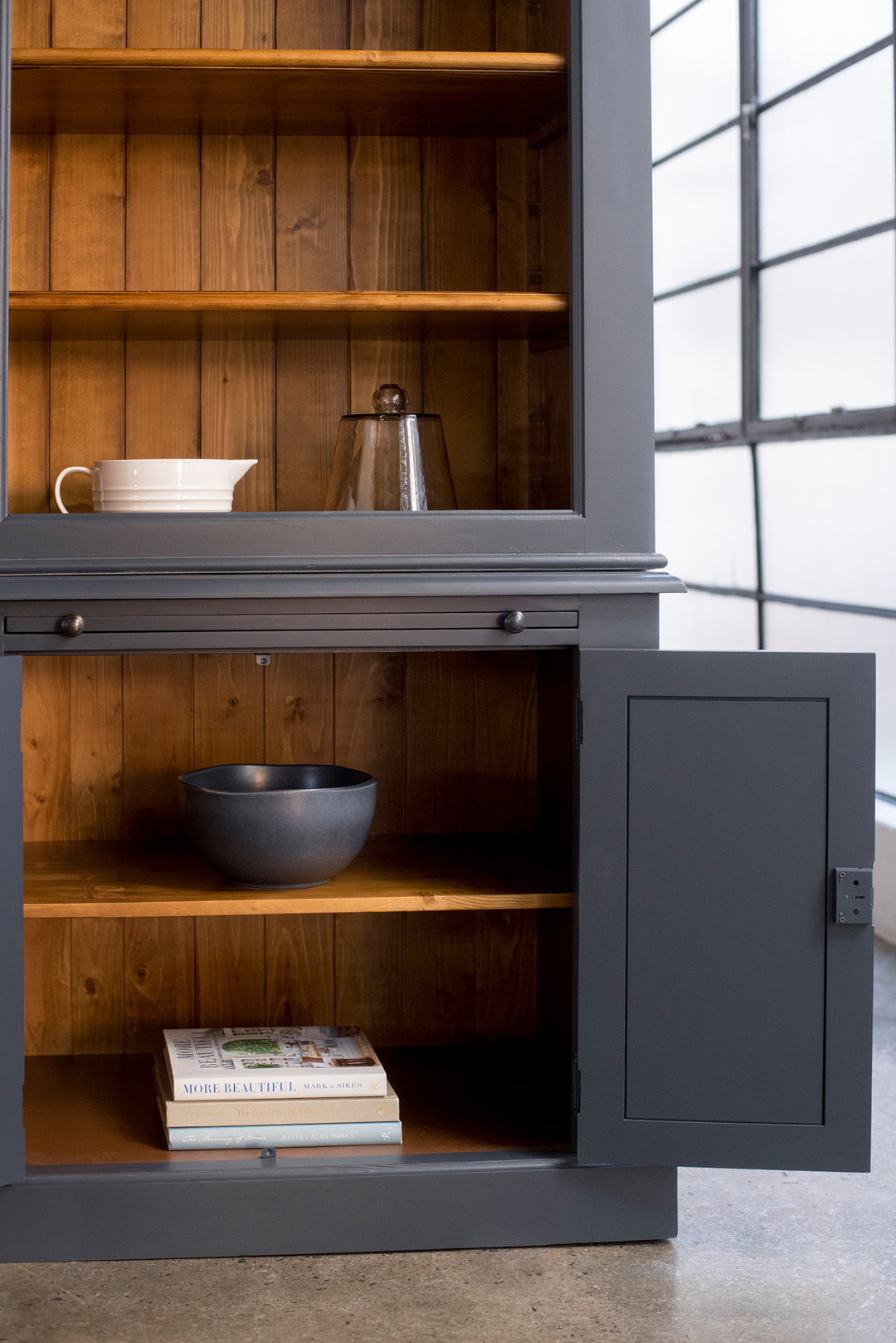 Newport Grand Library Bookcase in Navy Blue