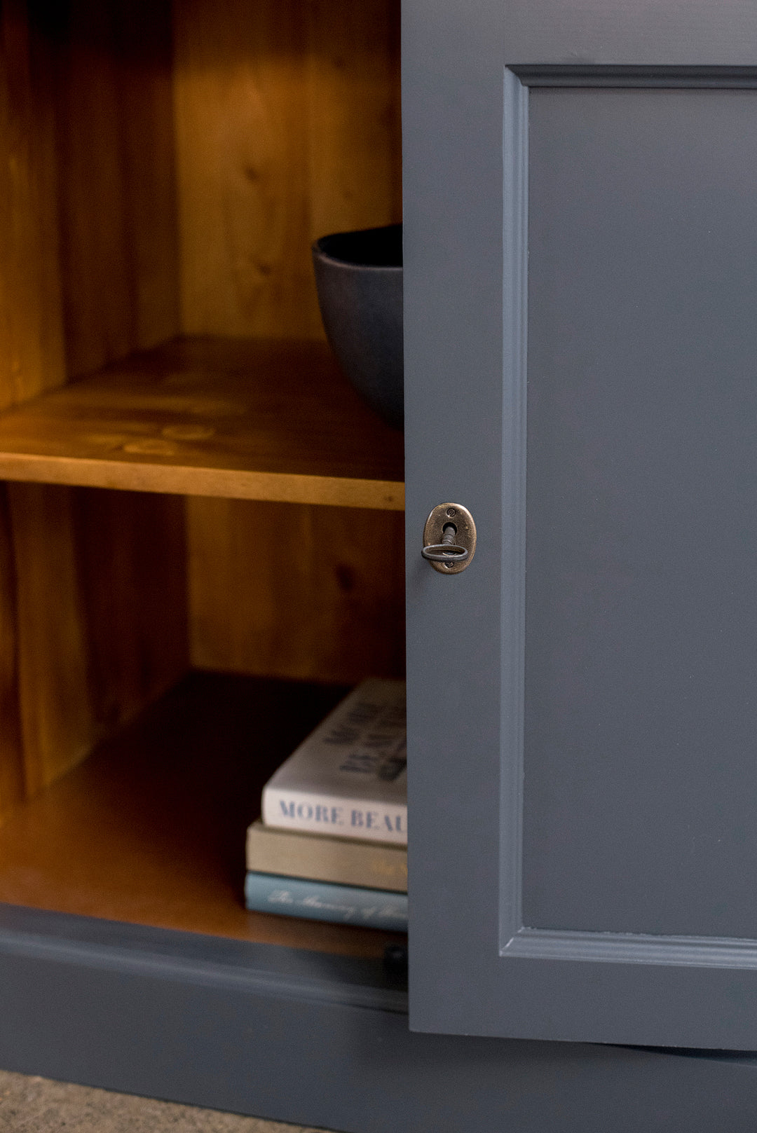 Newport Grand Library Bookcase in Navy Blue