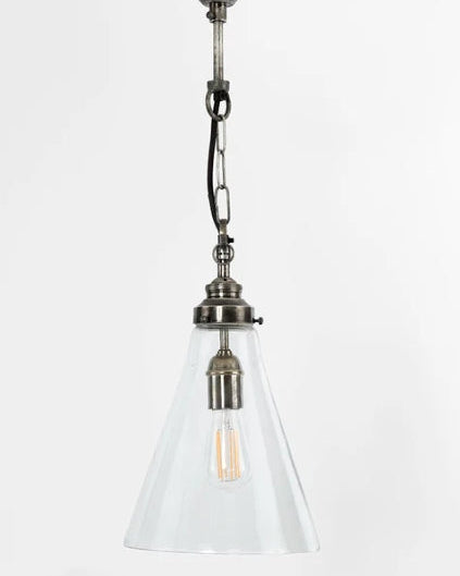 Glasden Glass Pendant in Antique Silver