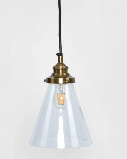Glasden Glass Pendant in Brass